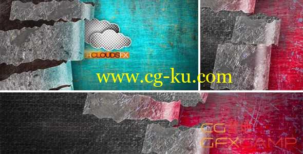 AE模板-钢铁质感撕纸转场Logo展示 Metal Peal-off Logo Reveal的图片1
