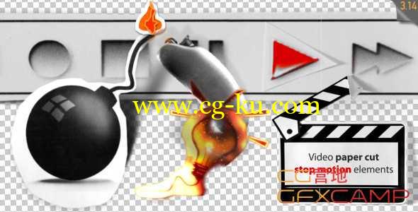 定格动画电影拍摄道具元素高清视频素材 Stop Motion Video Paper Cut Elements的图片1
