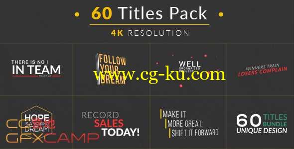 AE模板-60个创意文字标题动画 60 Titles Pack的图片1