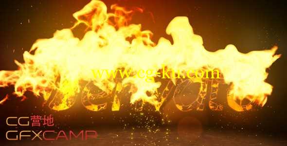 AE模板-火焰燃烧路径碰撞剥落Logo文字展示 Fire Logo Reveal的图片1
