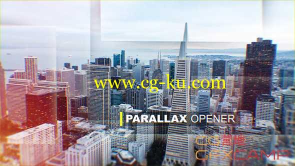 AE模板-色彩分离扭曲图形遮罩分割视差片头 Parallax Opener的图片1