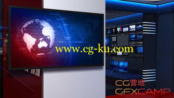 演播室新闻联播背景高清视频素材 Virtual Studio 53的图片1