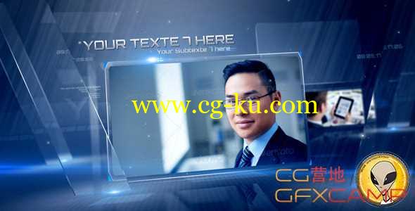 AE模板-玻璃质感边框照片视频文字片头 Crystal Corporate Present的图片1