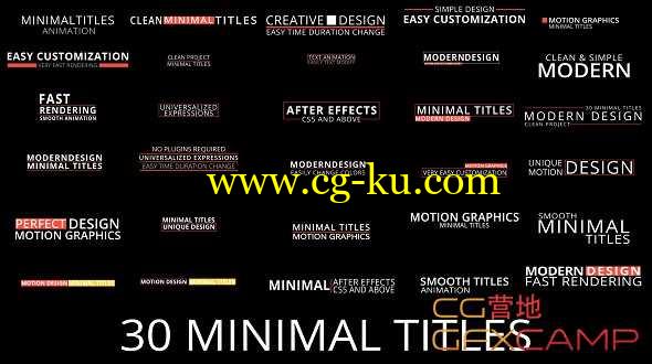 AE模板-30个简洁文字标题动画 Minimal Titles 17813640的图片1