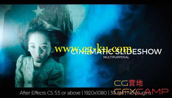 AE模板-大气烟雾遮罩图片视频片头 Cinematic Slideshow的图片1