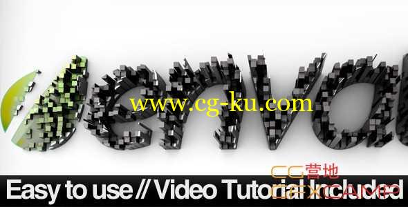 AE模板-C4D柱状整列波浪起伏生长文字Logo展示 Cubed Columns Revealer的图片1