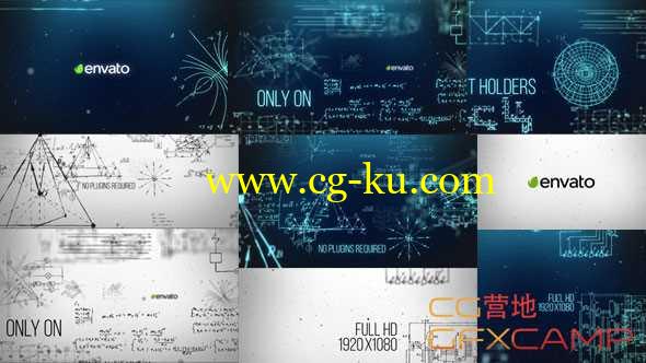 AE模板-自然物理数学公式图形动画片头开场 Physical Science Opener的图片1