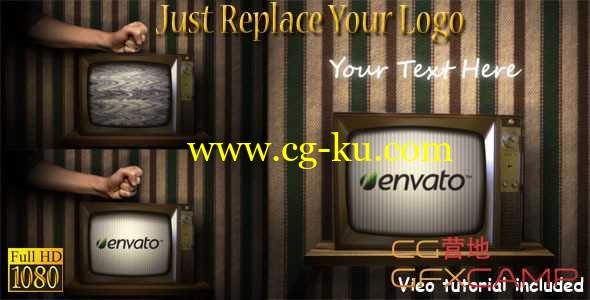 AE模板-老电视暗角恐怖片头 Old Broken TV的图片1