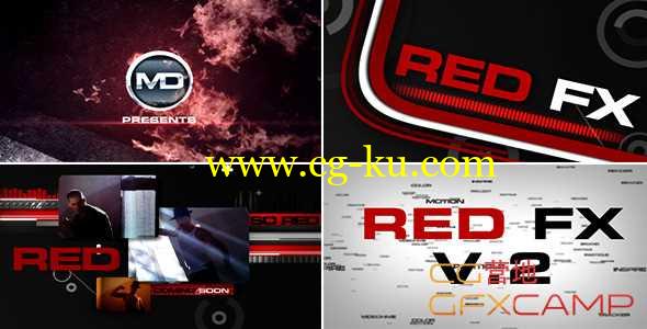 AE模板-动感音乐文字排版片头包装 Red FX v.2的图片1