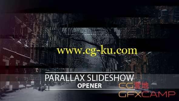 AE模板-三维图形遮罩视差大气图片展示片头 Parallax Slideshow的图片1