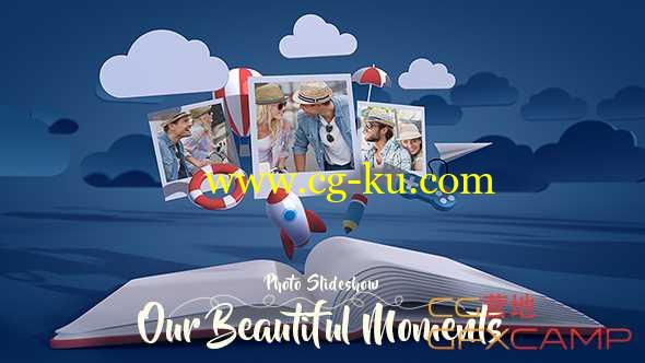 AE模板-翻书相册旅游图片美好回忆图片展示 Photo Gallery Slideshow Our Beautiful Moments的图片1