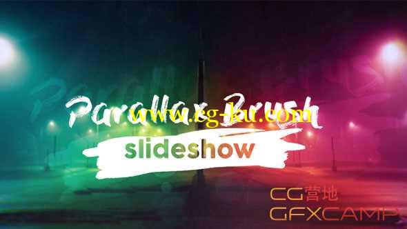 AE模板-笔刷遮罩三维视差图片展示片头 Parallax Brush Slideshow的图片1
