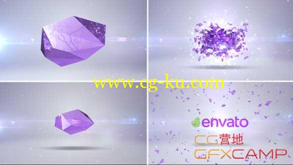 AE模板-钻石破碎蝴蝶飞舞Logo展示 Butterfly Logo Revealer的图片1