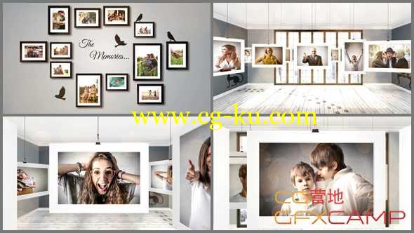 AE模板-室内展览相册悬挂照片展示 Room Photo Gallery的图片1