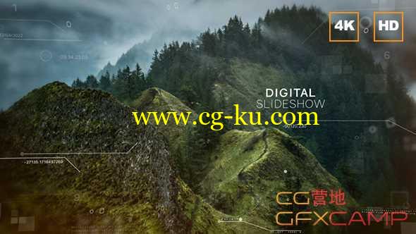 AE模板-科技感三维视差图片展示 Digital Slideshow 4K的图片1