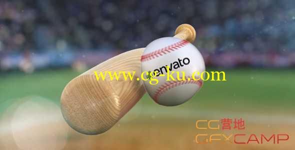 AE模板-击打棒球Logo展示 Baseball Hit Logo的图片1