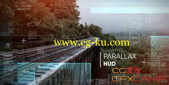 AE模板-高科技HUD三维视差图片展示片头 Parallax HUD Slideshow的图片1