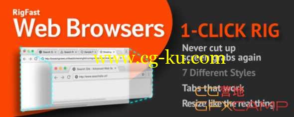 网站界面制作AE脚本 Aescripts RigFast Web Browsers的图片1