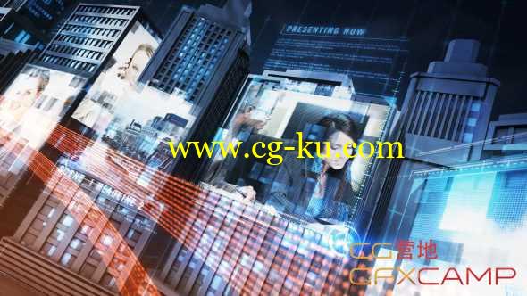 AE模板-科技感楼房城市光线拖尾穿梭新闻栏目包装片头 News Plus - Complete Broadcast Package的图片1