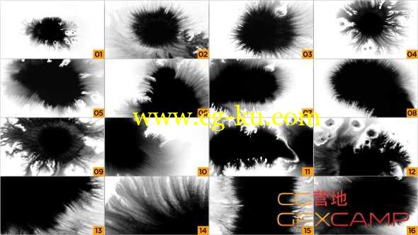 16组水墨晕染散开高清视频素材 Ink Pack的图片1