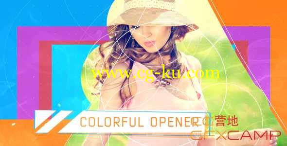 AE模板-线条图形时尚图片人物介绍包装片头 Colorful Opener的图片1