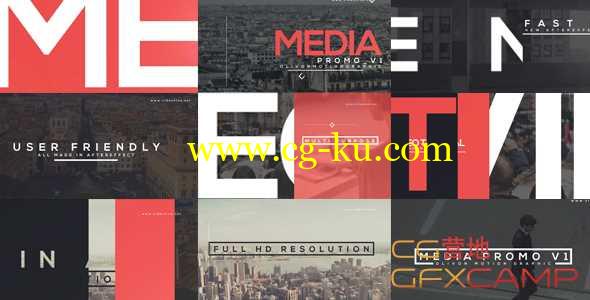 AE模板-时尚文字标题遮罩图片视频包装片头 Media Promo的图片1