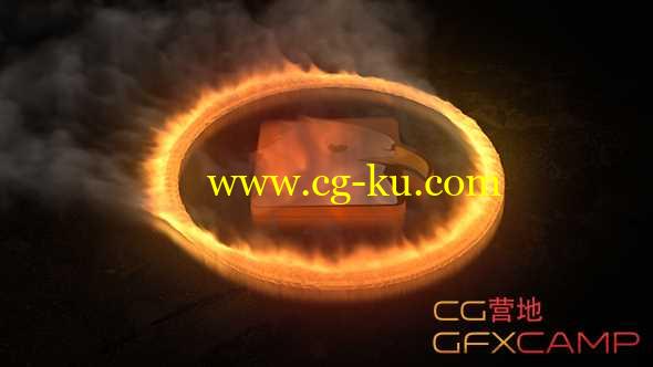AE模板-火焰燃烧环形路径Logo展示 Fire Logo Reveal的图片1