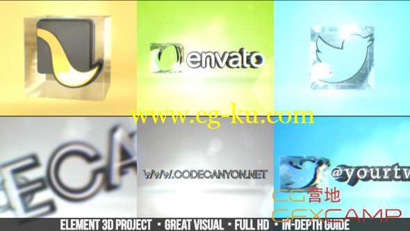 AE模板-简洁玻璃方块Logo展示 Simple 3D Logo的图片1