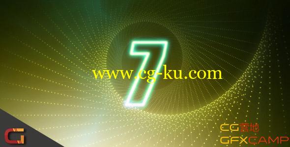 VideoHive Countdown Glow Number 绚彩粒子倒计时的图片1