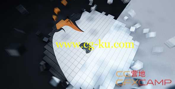 AE模板-方块像素汇聚三维Logo展示 Pixel Cube Logo Reveal的图片1