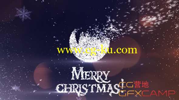 AE模板-圣诞节雪花汇聚Logo文字动画 Christmas的图片1