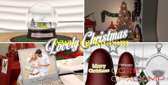 AE模板-可爱圣诞节照片相册展示片头 Lovely Christmas的图片1