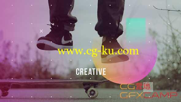 AE模板-渐变图形动画信号损坏片头 Active Glitch的图片1