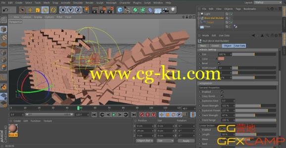 C4D砖墙制作预设 Brick Wall Builder for Cinema 4D的图片1