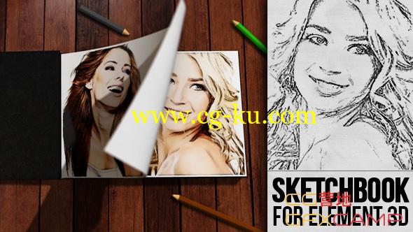 AE模板-手绘书籍翻页动画片头 Sketchbook的图片1