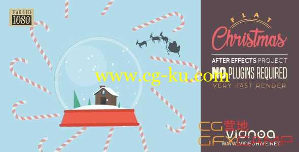 AE模板-创意扁平化圣诞节片头动画 Flat Christmas的图片1