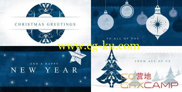 AE模板-剪纸风格圣诞节片头动画包装 Parallax Christmas Greetings的图片1