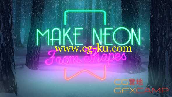 AE模板-森林霓虹灯文字Logo圣诞节动画 Christmas Forest Opener - Neon的图片1