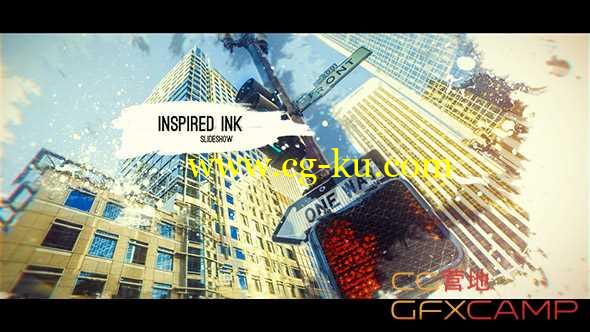 AE模板-水墨散开遮罩图片展示 Inspired Ink Slideshow的图片1