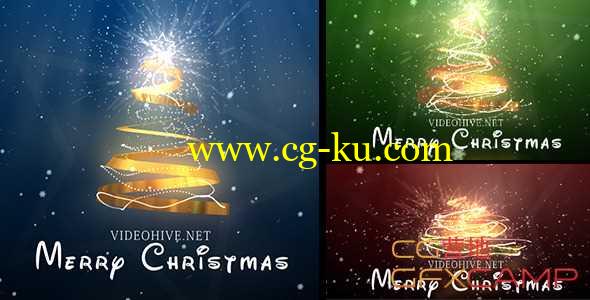 AE模板-粒子圣诞树片头动画 Christmas Tree的图片1