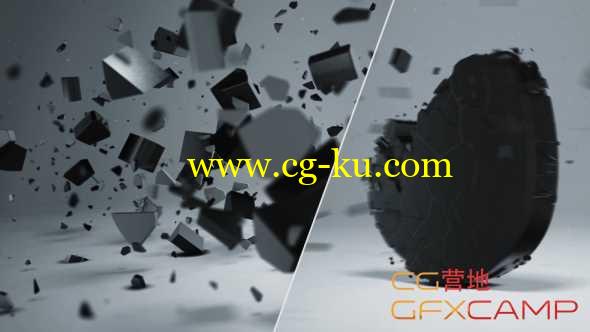 AE模板-三维文字破碎汇聚Logo展示 Elegant 3D Shatter Logo的图片1