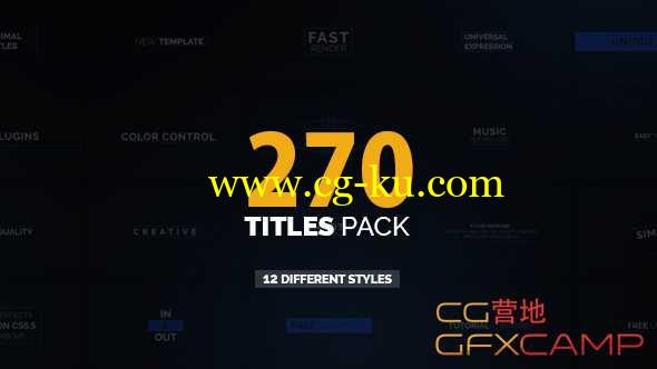 AE模板-270组商务简洁文字标题动画 270 Titles Pack的图片1