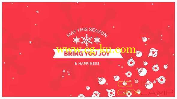 AE模板-扁平化圣诞节MG文字标题动画 Christmas Card的图片1