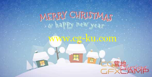 AE模板-可爱圣诞节扁平化场景MG动画片头 Christmas的图片1