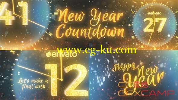 AE模板-粒子新年倒计时片头动画 New Year Countdown 2017的图片1