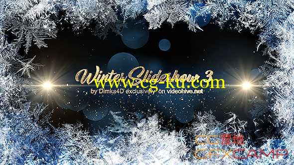 AE模板-雪花冰晶相框图片相册展示 Winter Slideshow 3的图片1