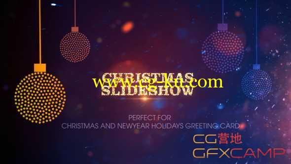 AE模板-粒子飘动唯美圣诞节相册片头 Christmas Slideshow的图片1
