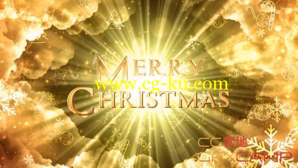AE模板-金色文字圣诞节片头动画 Heavenly Christmas Titles的图片1