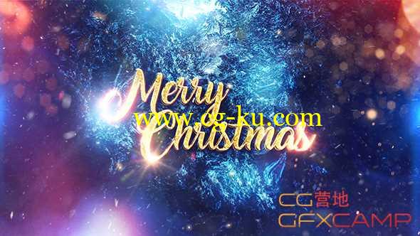 AE模板-圣诞节金色文字标题片头动画 Christmas的图片1