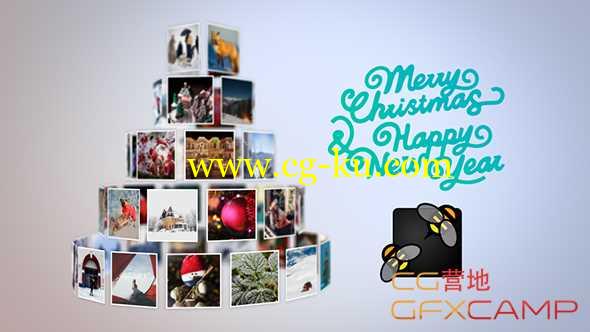 AE模板-圣诞树相册图片展示 Christmas Tree Slideshow的图片1